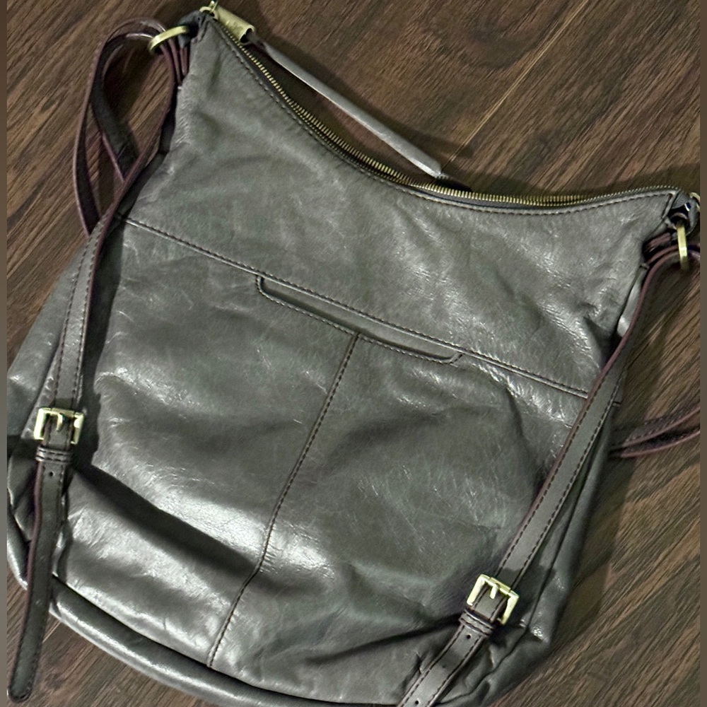 Hobo International Gray Merrin Convertible Leather Handbag - Picture 3 of 4